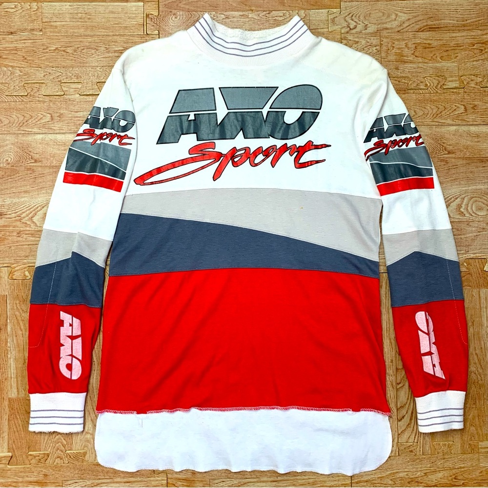 VTG 90s AXO Sport Team Racing Motocross Jersey Medium Terry Cloth VMX Racewear
